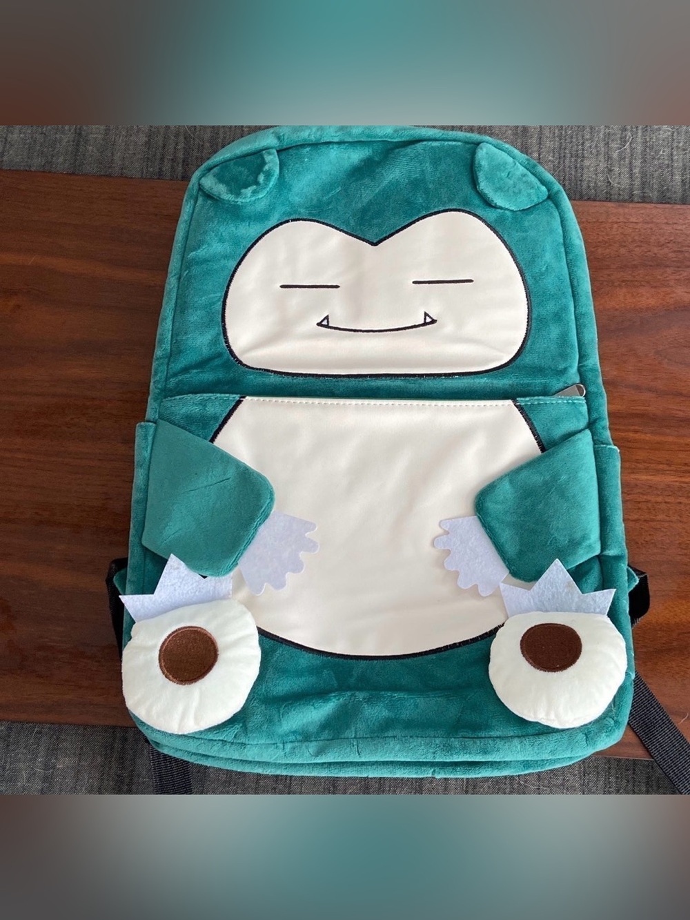 Pokemon Teal and White Snorlax Plush Kids Backpack